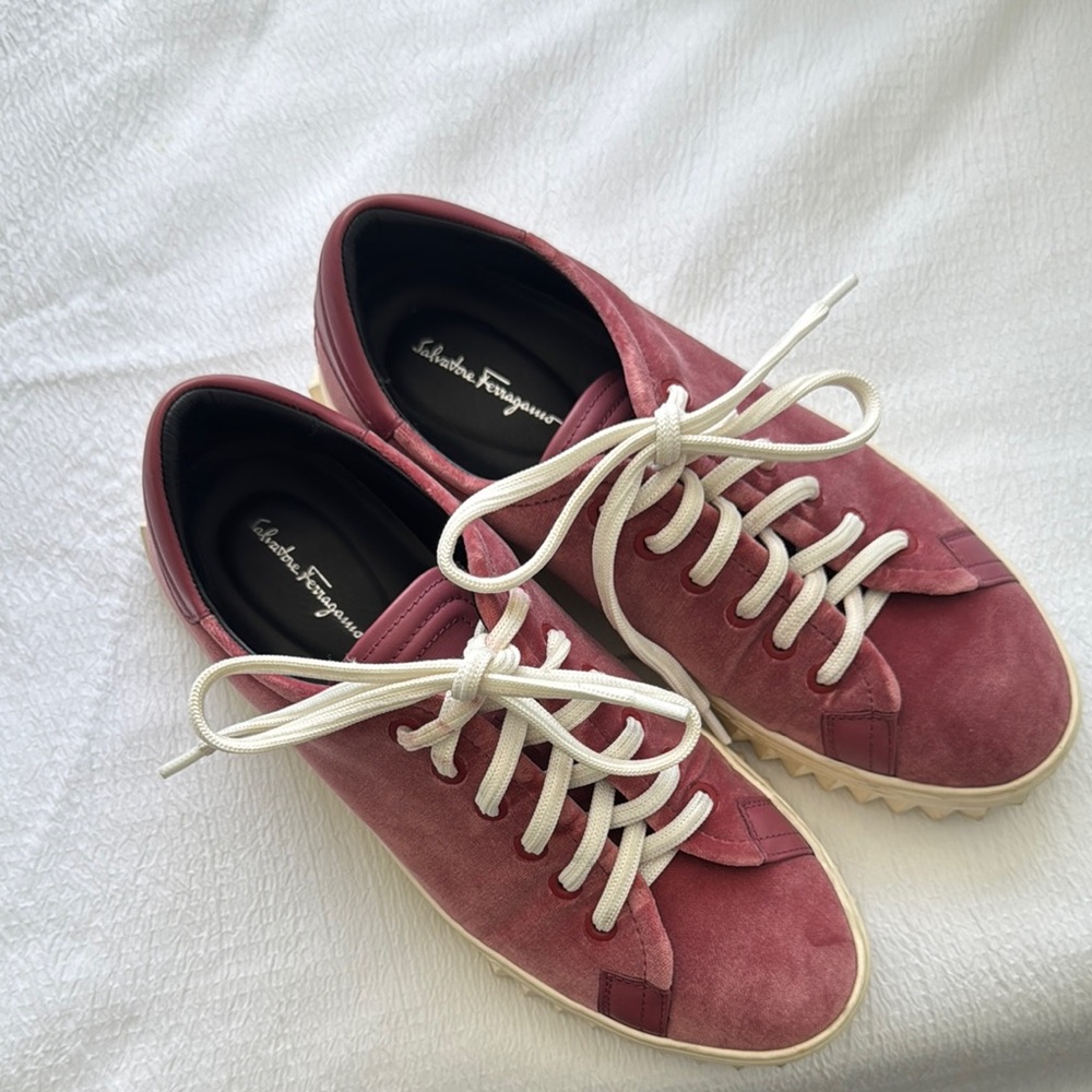 Salvatore Ferragamo Pink Sneakers Classic Style (WORN ONCE ONLY)